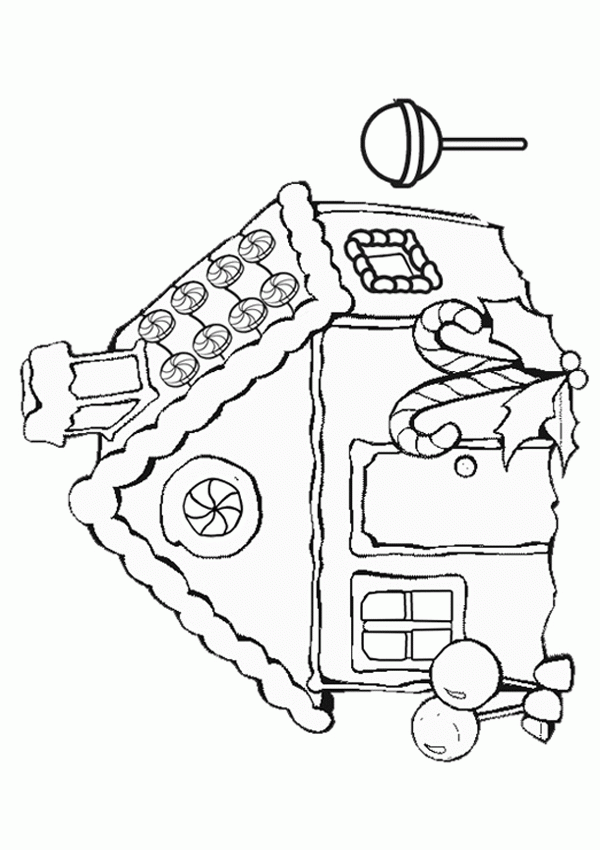 Free Online Gingerbread House Colouring Page - Kids Activity