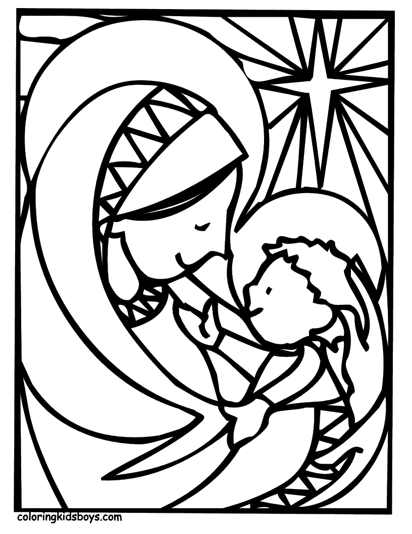 Virgin Mary Coloring Page
