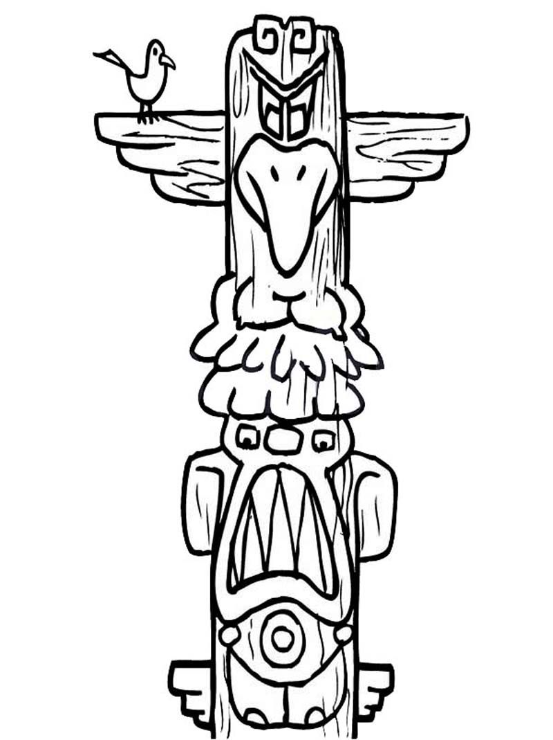 Totem Pole | Coloring Pages for Kids and for Adults