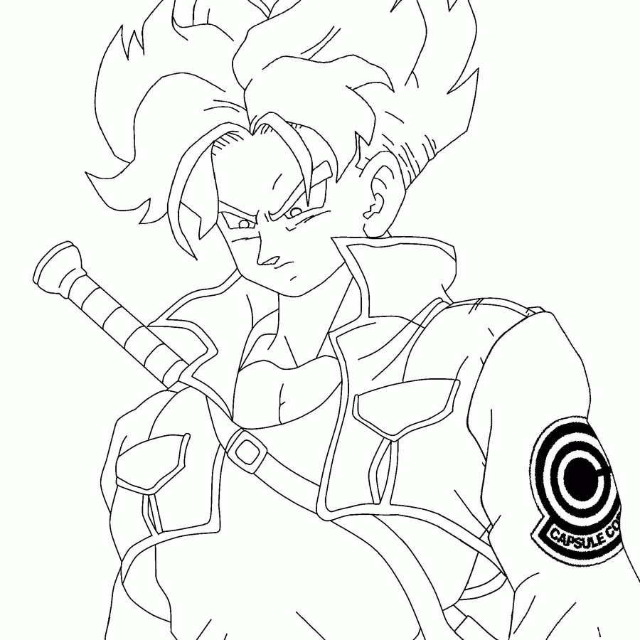  DBZ Future Trunks Coloring Pages - Trunks Dragon Ball Z