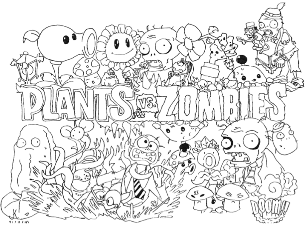 Plants Vs Zombies Coloring Pages 