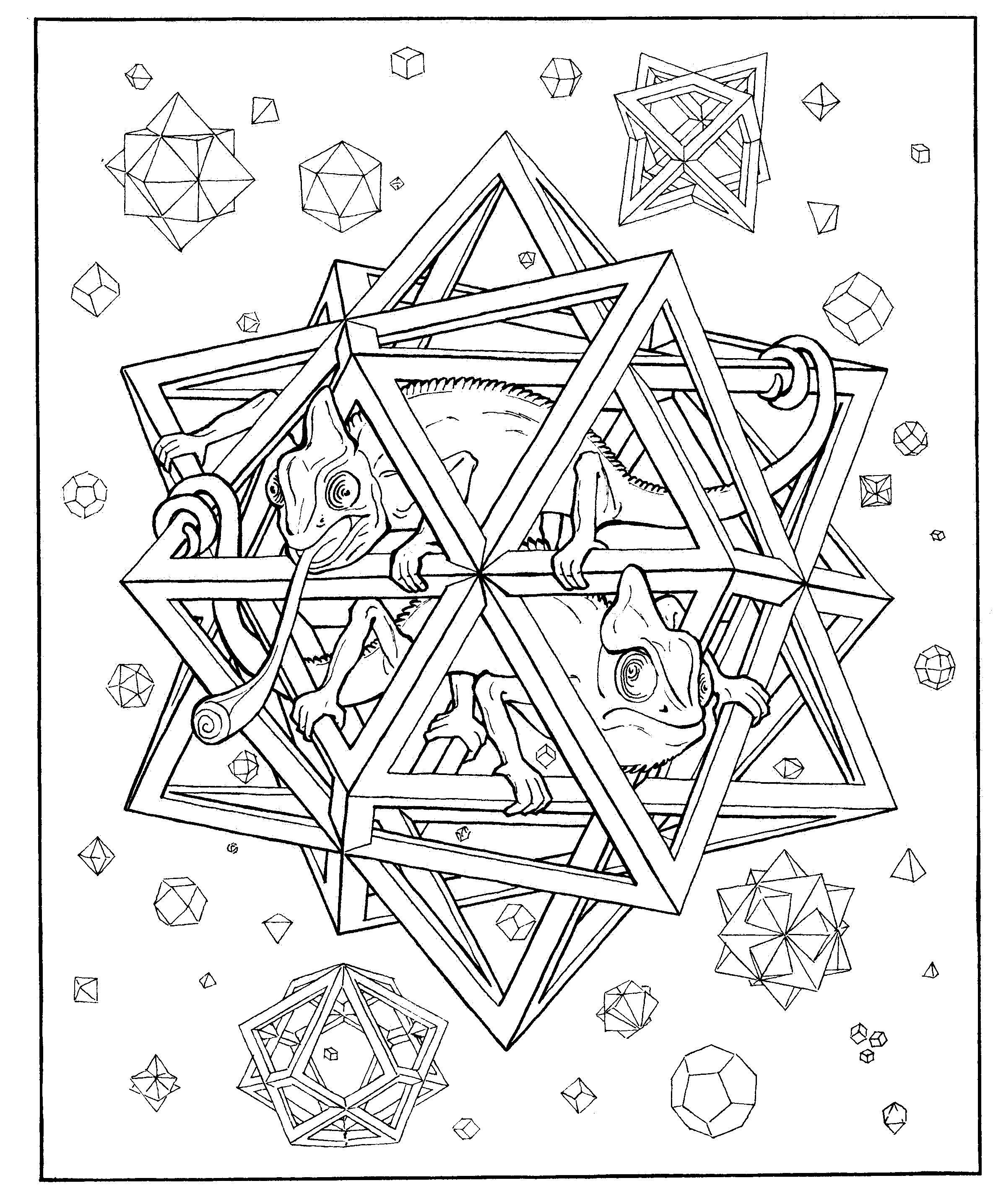 Geometric Animal| Coloring Pages Kids