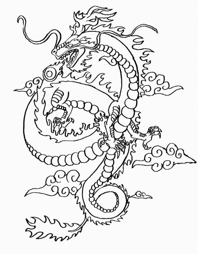 chinese dragon coloring pages - Clip Art Library