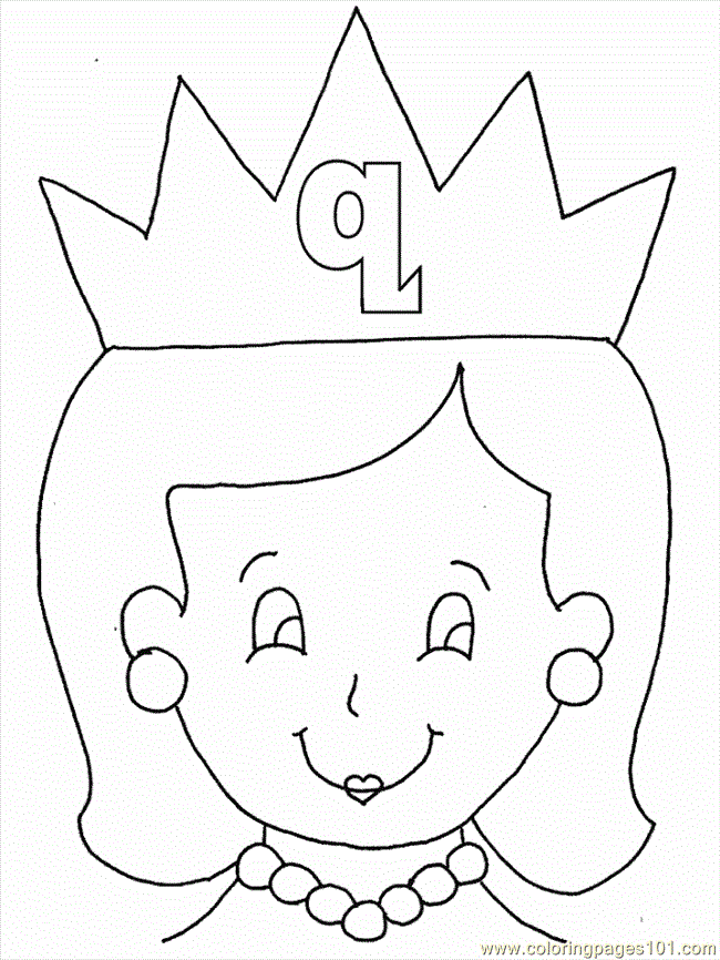 Letter Q is for Queen Bee coloring page | Free Printable Coloring Pages