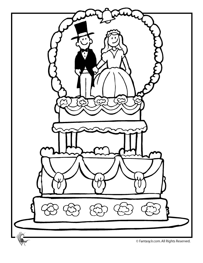 free wedding coloring page - Clip Art Library