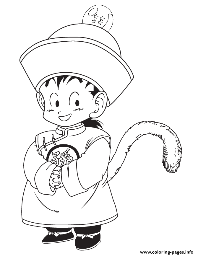 Print dragon ball z kid gohan coloring page Coloring pages