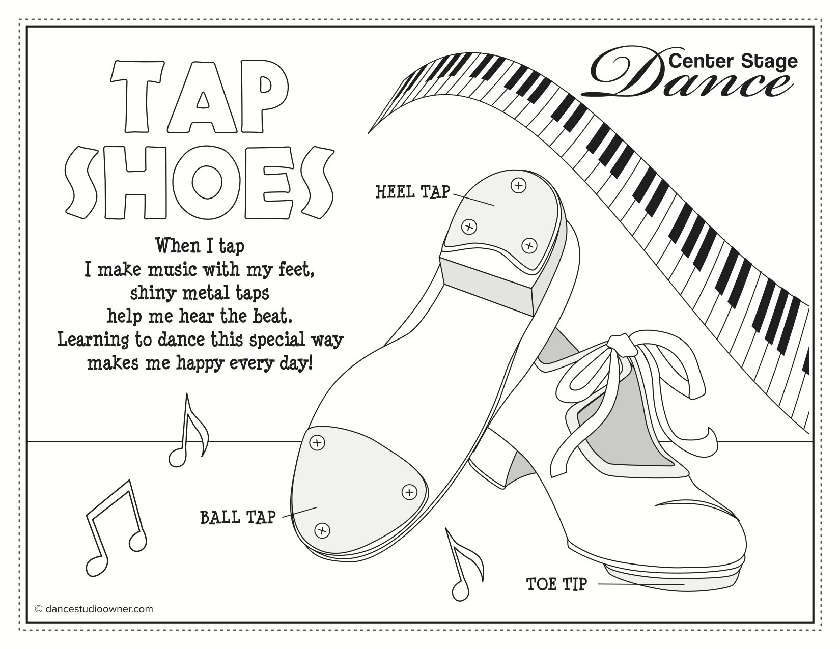 tap dance colouring pages - Clip Art Library