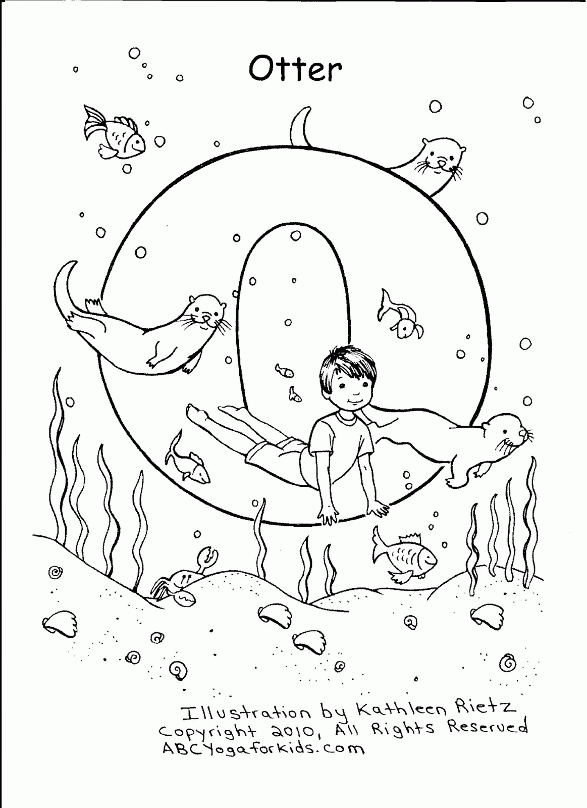 O Is For Otter Coloring Page