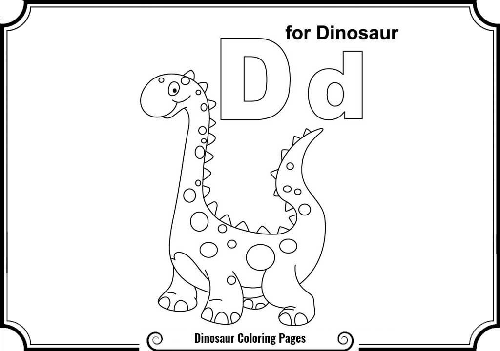 D is for Dinosaur Coloring Pages - Printable Images of Prehistoric ...