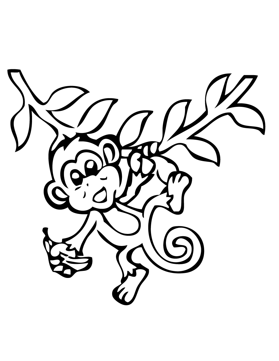 desenho de macaco para colorir - Clip Art Library
