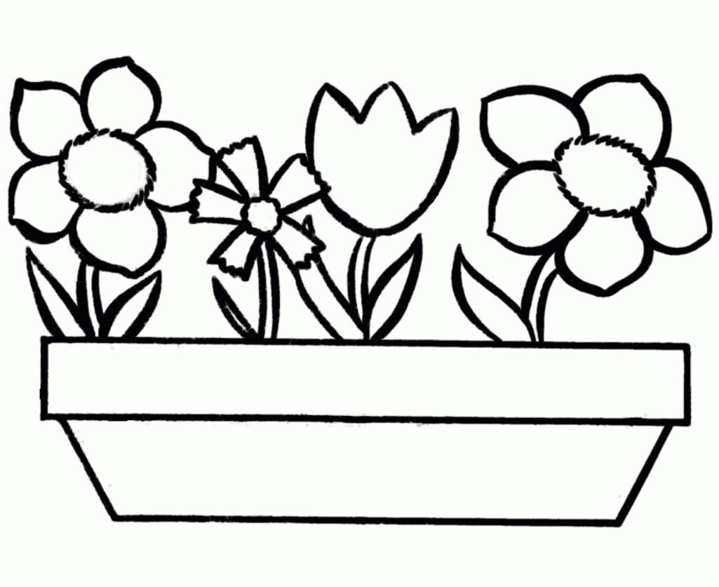 Easy Flower Coloring Pages Clip Art Library