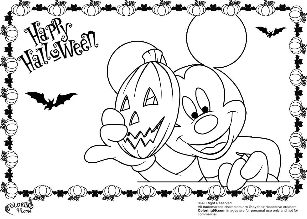 Free Halloween Mickey Mouse Coloring Pages, Download Free Halloween ...