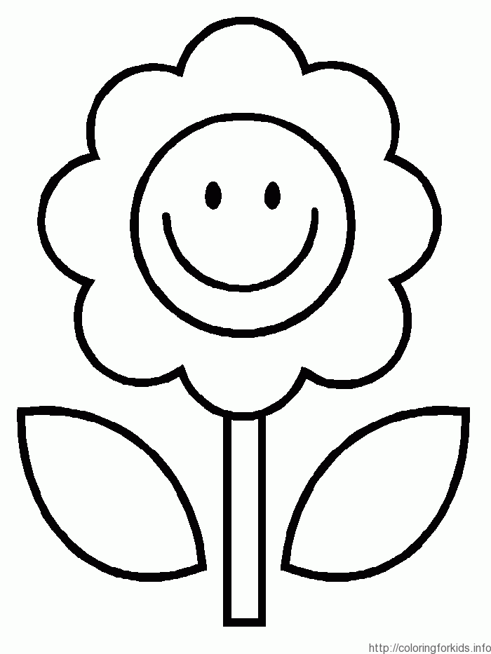 Flower simple coloring page smile 