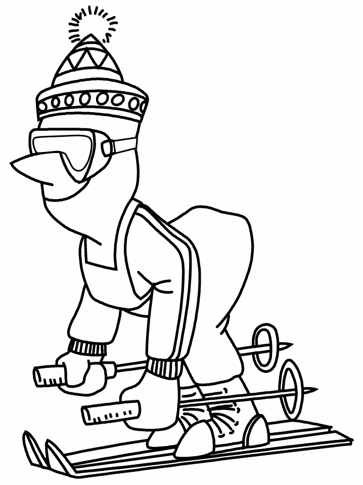 coloring skiing winter - Clip Art Library
