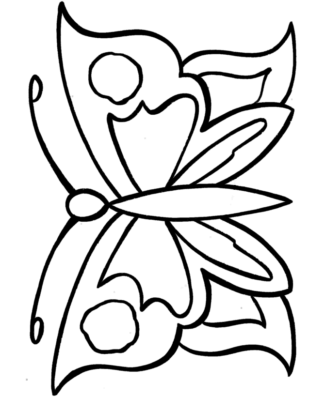 Easy Coloring pages | Large Butterfly | Teacher things