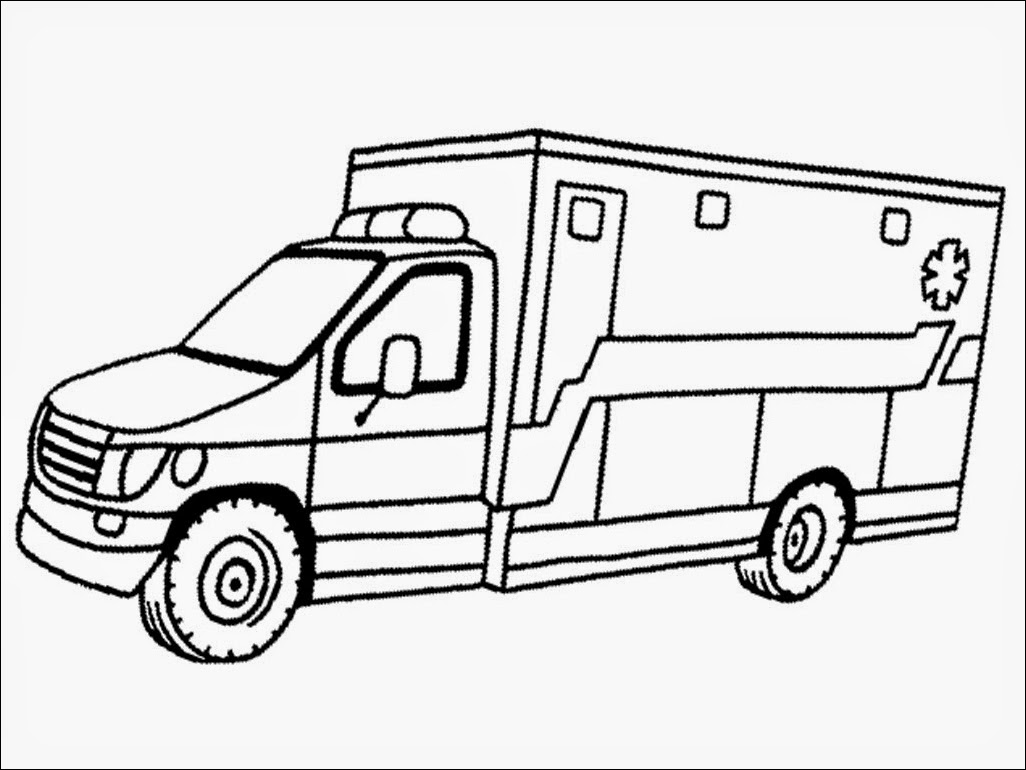 printable ambulance coloring page - Clip Art Library