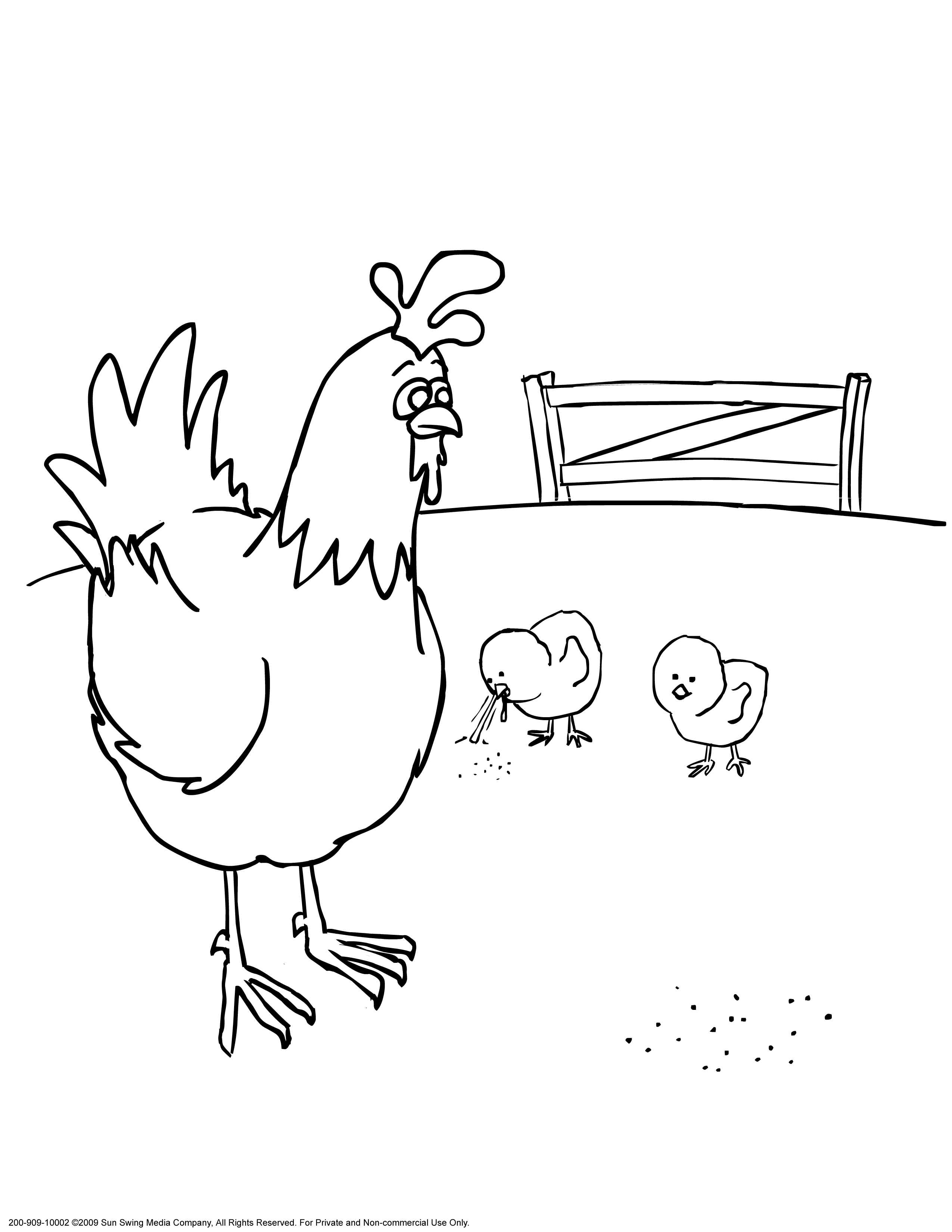 Курица и петух раскраска