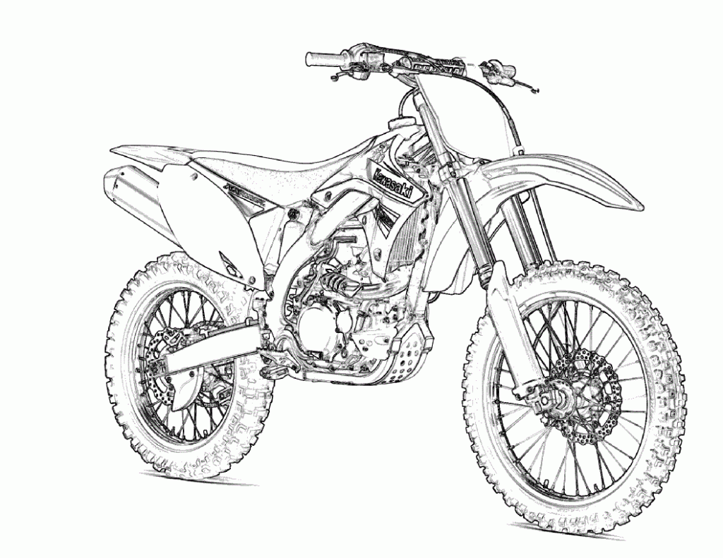Desenhos para colorir de desenho de uma corrida de motocross para