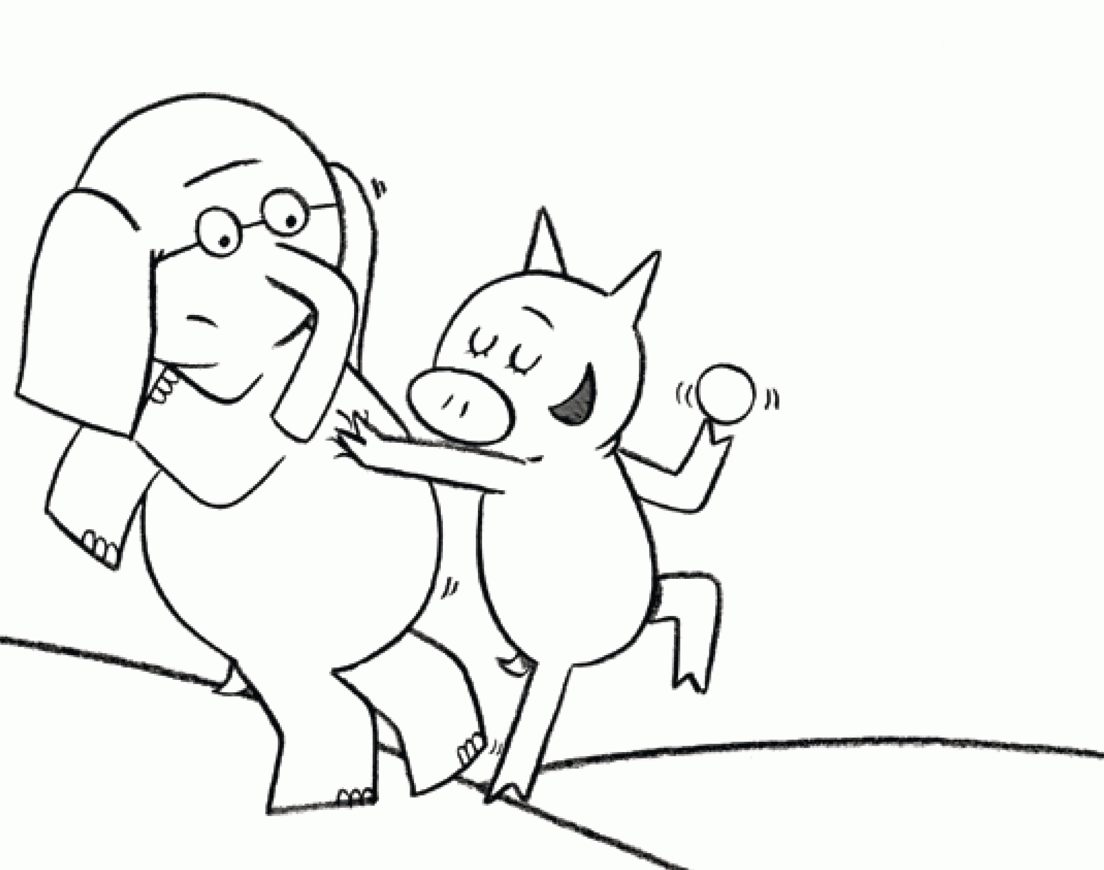 Elephant And Piggie Coloring Pages Elephant And Piggie Coloring