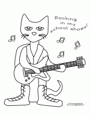 Pete The Cat Rocking In My School Shoes Coloring Page