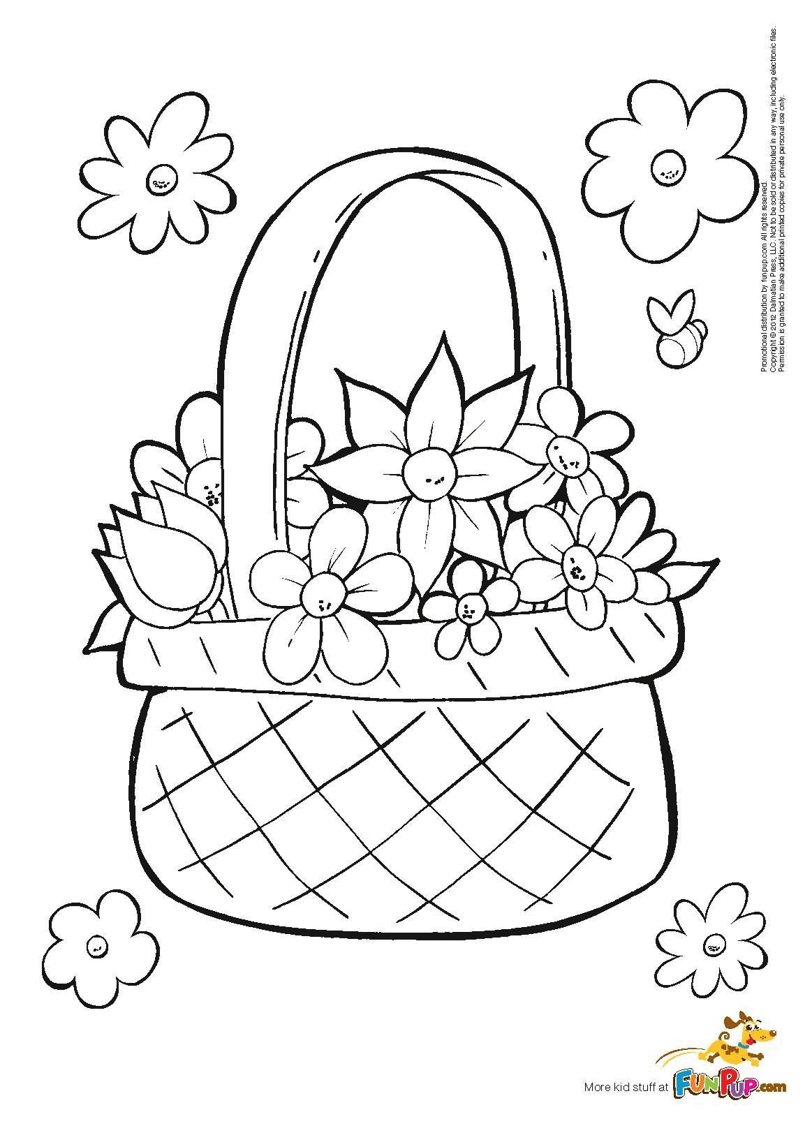 flower basket drawing clip art