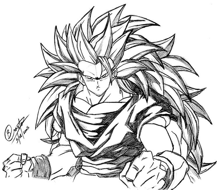 desenho goku super sayajin 3 - Clip Art Library