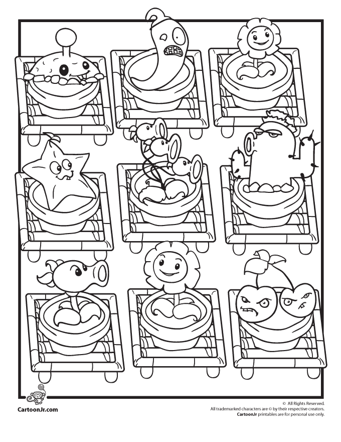 plants vs zombies coloring pages for kids