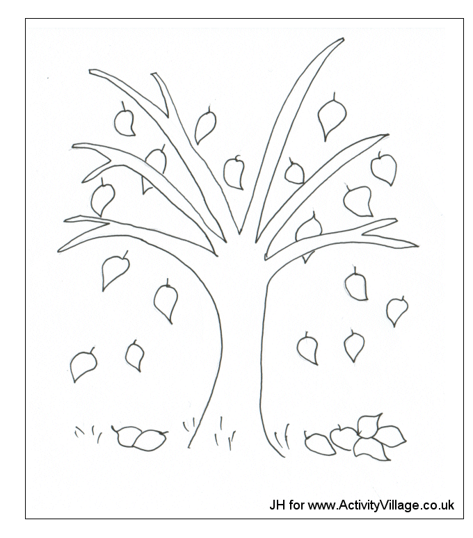 Coloring Pages For Kids Autumn Tree