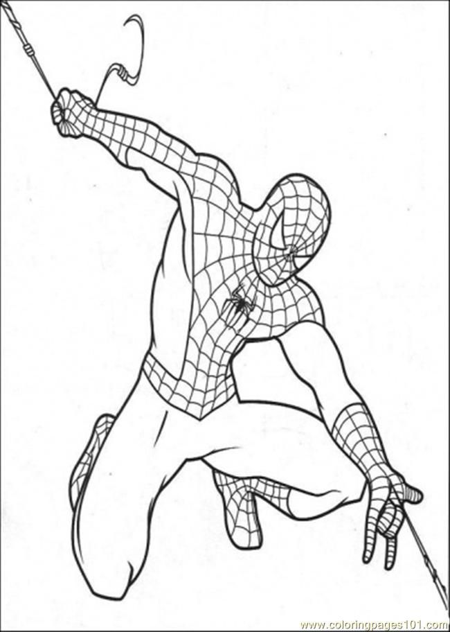 Coloring Pages Spiderman Make His Own String (Cartoons  Spiderman