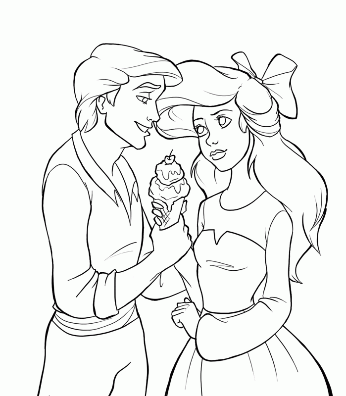 ariel and eric coloring pages - Clip Art Library