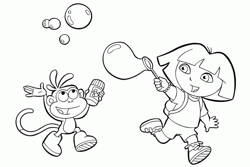 Dora coloring pages overview with all kind of free sheets to print