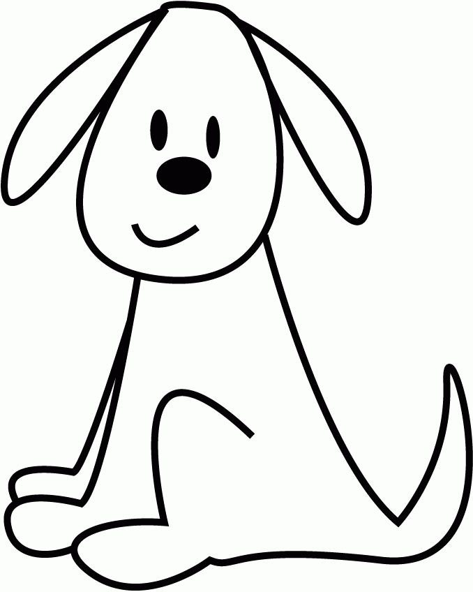 coloring page of pet dog sitting for kids 