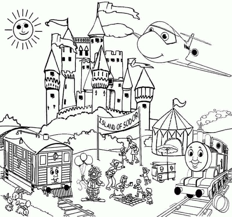 girl trains Colouring Pages