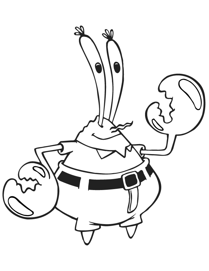 Spongebobs Cartoon Mr Krabs Coloring Page | HM Coloring Pages