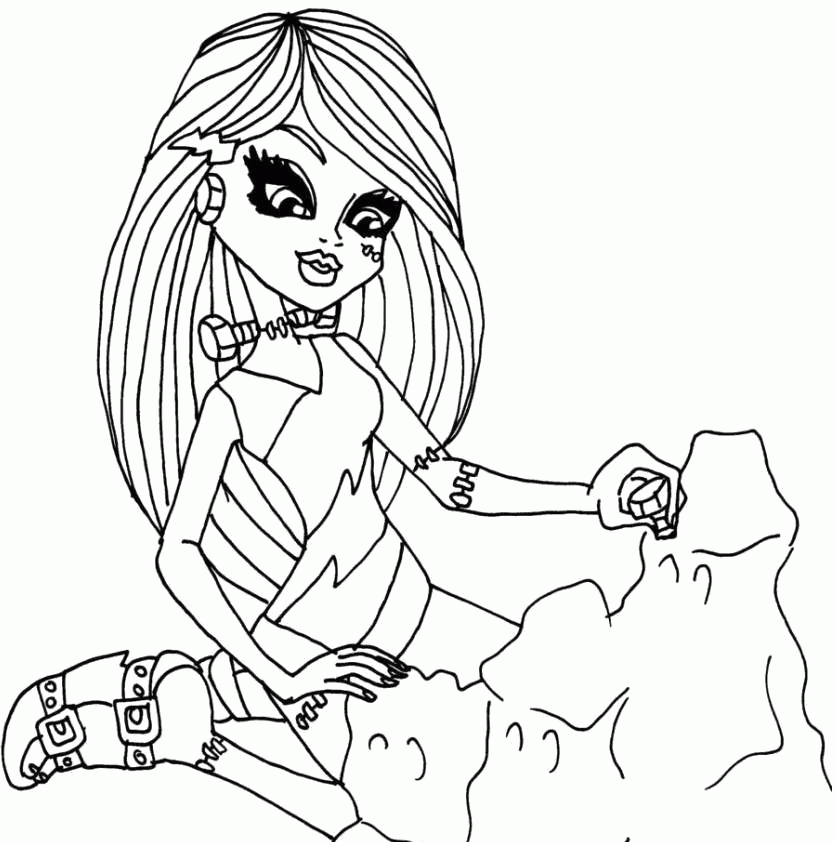 monster high coloring page gloom beach - Clip Art Library