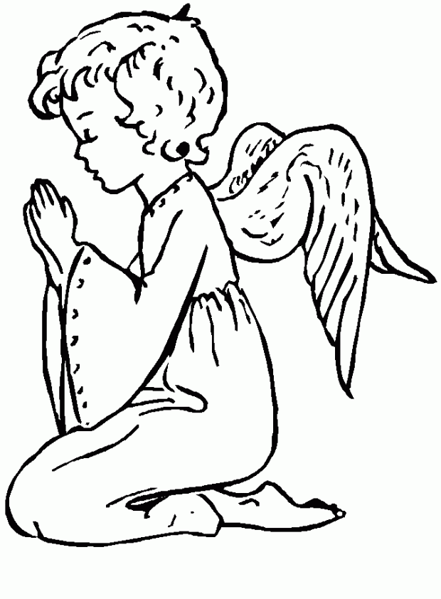 Free printable angel coloring Page :Clipart Library