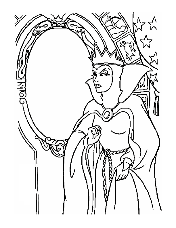 coloring pages - Cartoon Snow White  - Evil Queen
