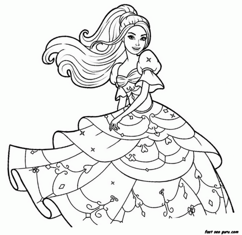 barbie coloring - Clip Art Library