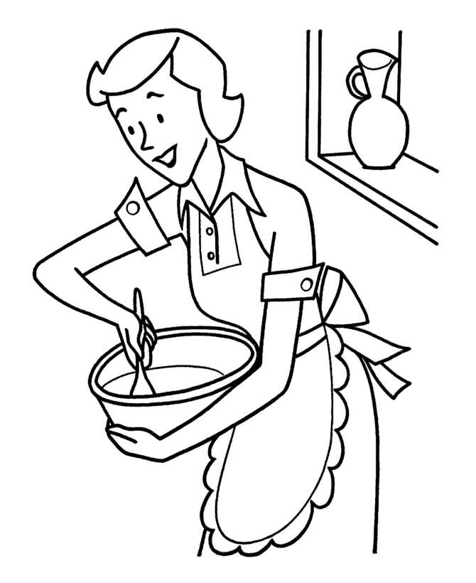 Christmas Cookies Coloring Pages - Mixing Christmas Cookie