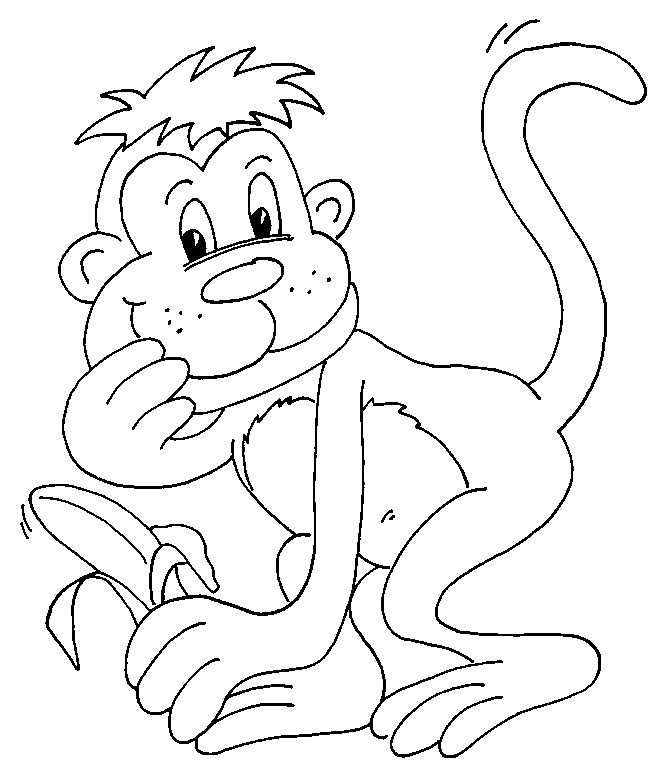 Desenho de Macaco com banana para Colorir - Colorir.com