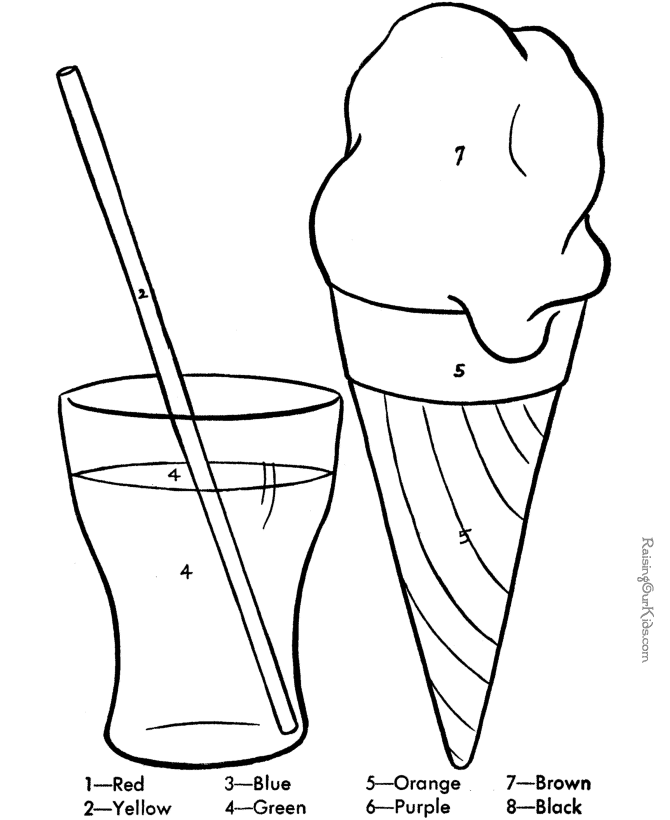 ice cream and cake Colouring Pages