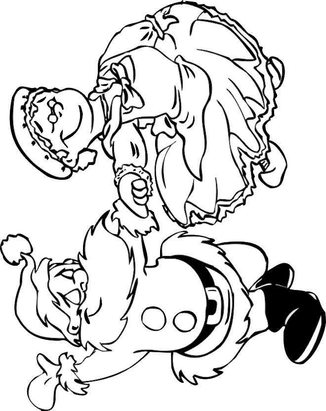 santa claus and mrs claus coloring page - Clip Art Library