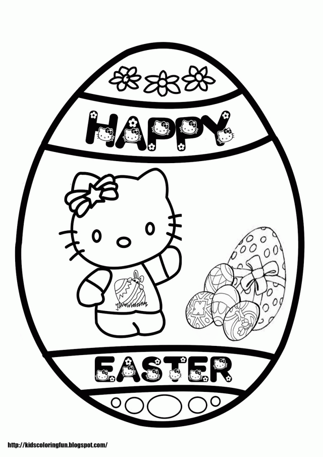 Pages Hello Kitty With The Title Easter Coloring
