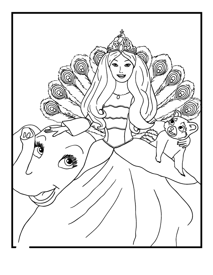 Barbie Princess Coloring Pages For Kids | Coloring pages for girls, Princess  coloring pages, Princess coloring