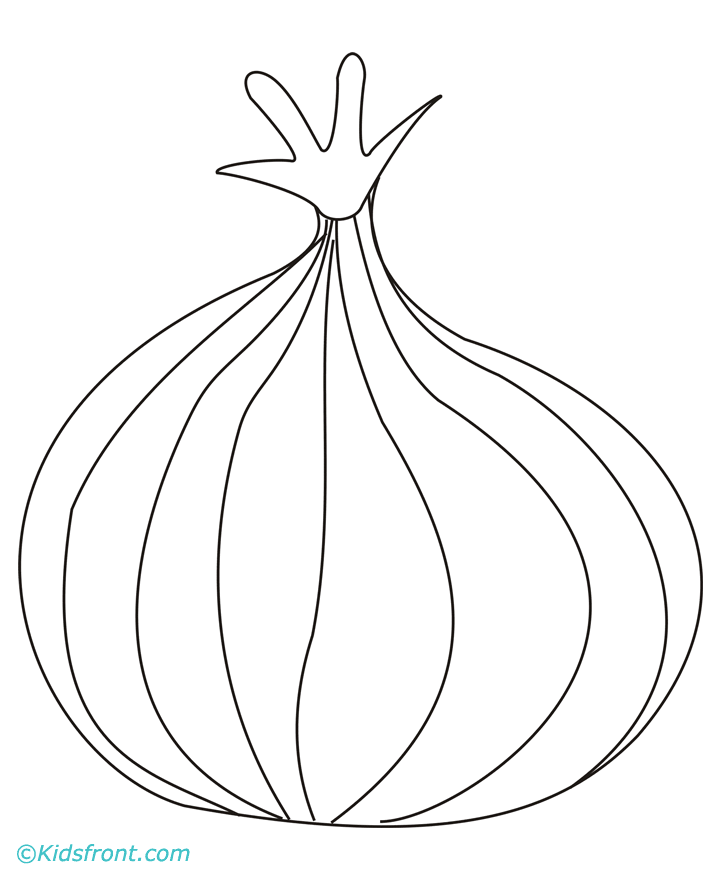 Onion Vegetable Isolated Coloring Page for Kids - Stock Illustration  [94088102] - PIXTA