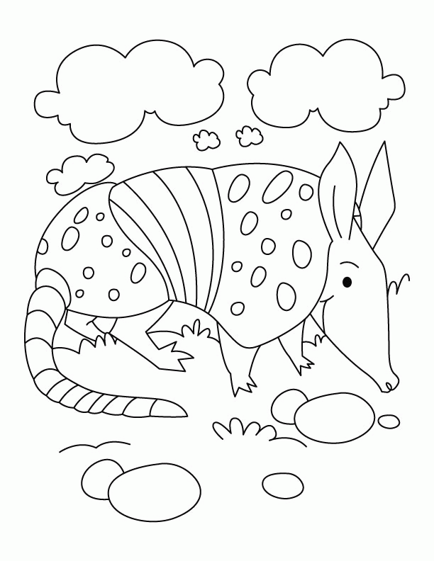 Armadillo at cloud seven coloring pages | Download Free Armadillo