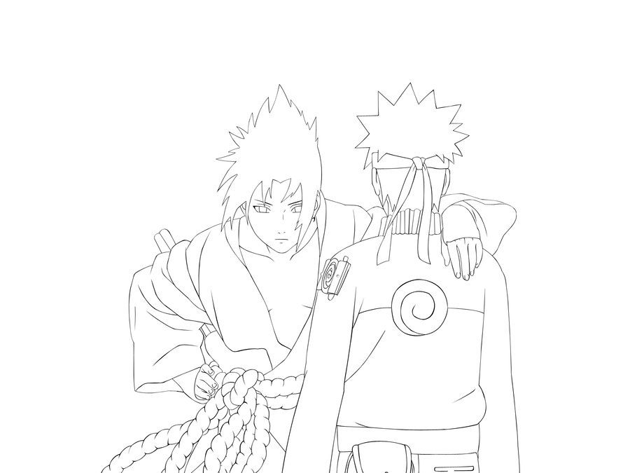 Naruto Sasuke Coloring Pages  Naruto drawings, Anime lineart, Naruto