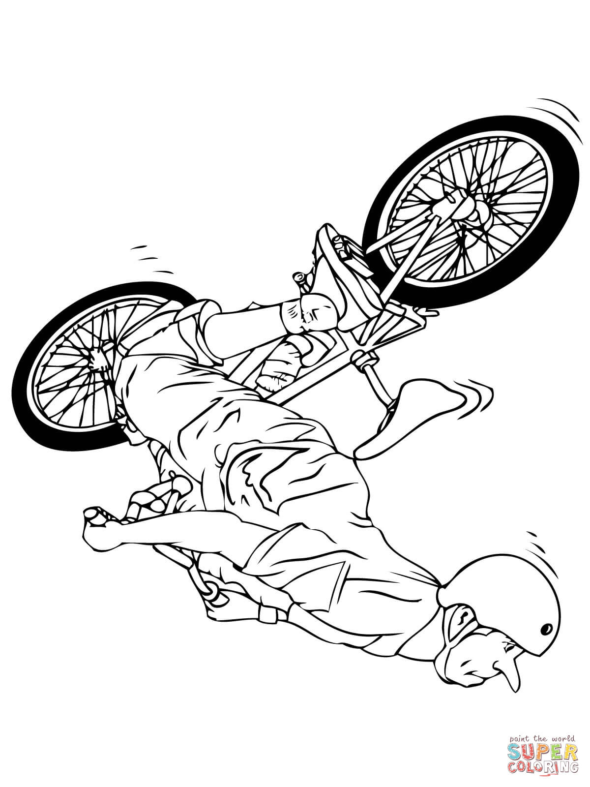 BMX Flipwhip - BMX Biker coloring page