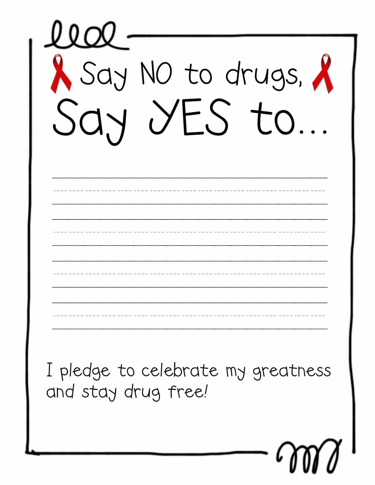 Coloring Pages For Red Ribbon Week