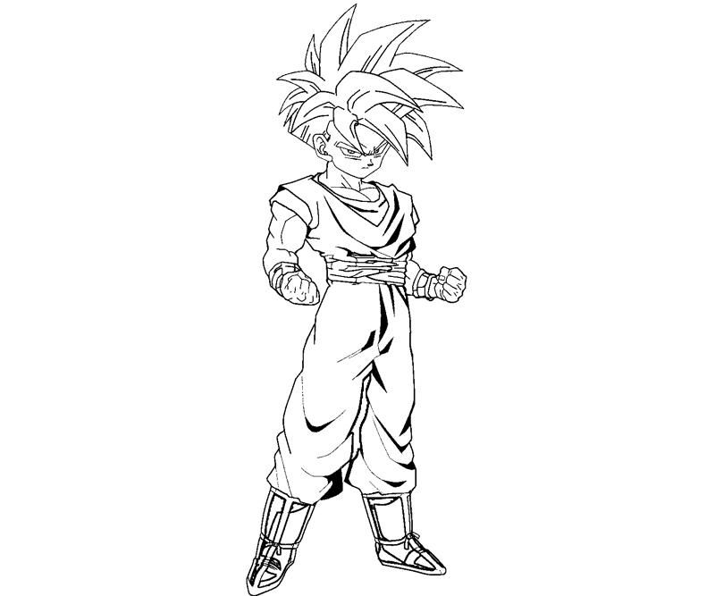  Gohan Coloring Pages - Teen Gohan SSJ2 Coloring Pages